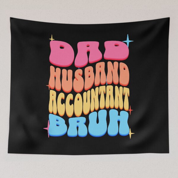 Item preview, Dad Husband Accountant, Retro Colorful Daddy design designed and sold by BYNDART.