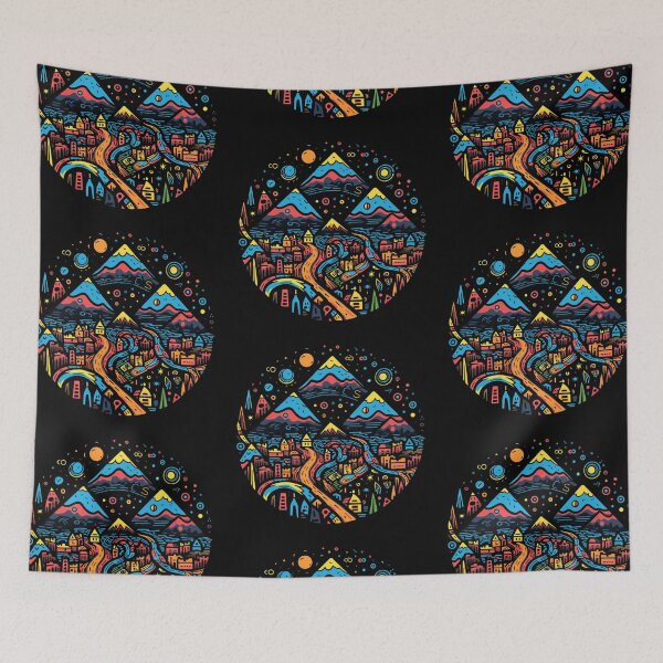 Item preview, Mountain Dreams - Pre-Columbian Pop Art Fusion designed and sold by SADStyleDesigns.