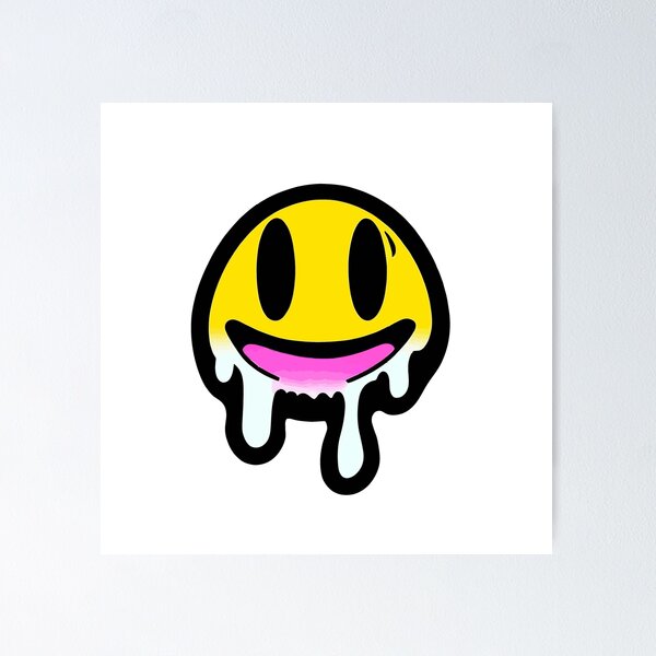 Item preview, drippy smile Sticker lightning smiley face Sticker designed and sold by Koolzilla.