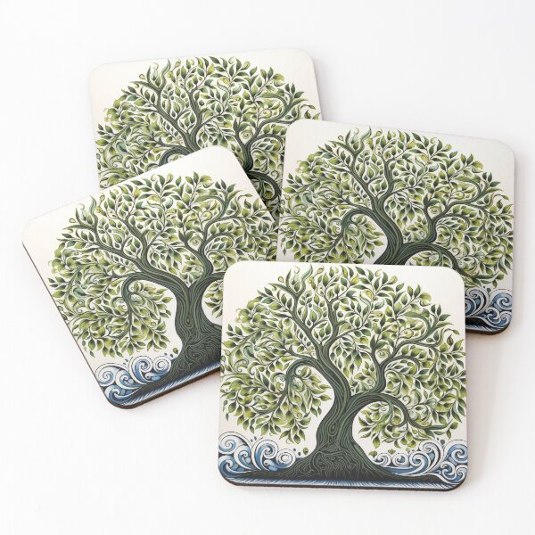 Item preview, White and green olive tree designed and sold by Office Art Central.