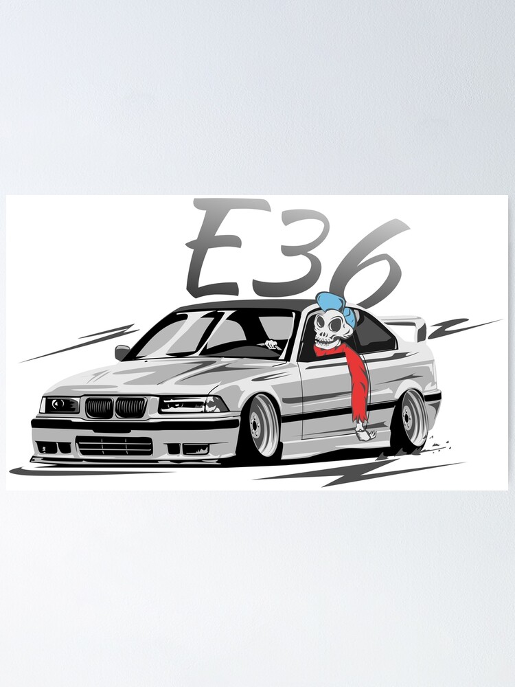 E36 M3 Lowstyle Skulldriver Poster By Glstkrrn Redbubble