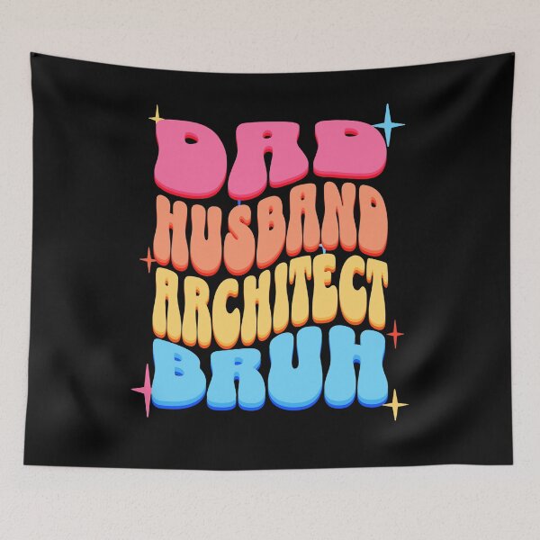 Item preview, Dad Husband Architect, Retro Colorful Daddy design designed and sold by BYNDART.