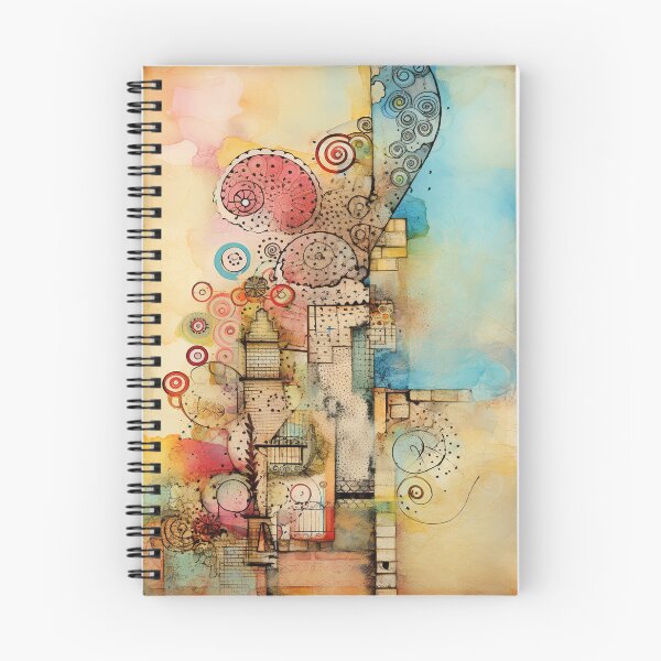 Item preview, Abstract Watery Pastels with pen and ink V1 designed and sold by Melanie  Dooley.