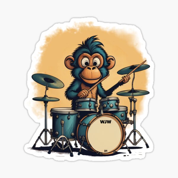 Cute as can be…Monkey Drummer with elephant Shirt online