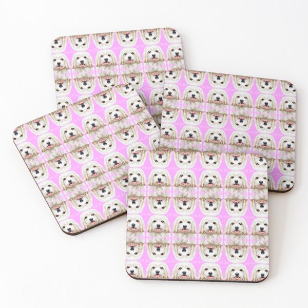 Item preview, Cute Dog Pink White Pattern designed and sold by artbibun.
