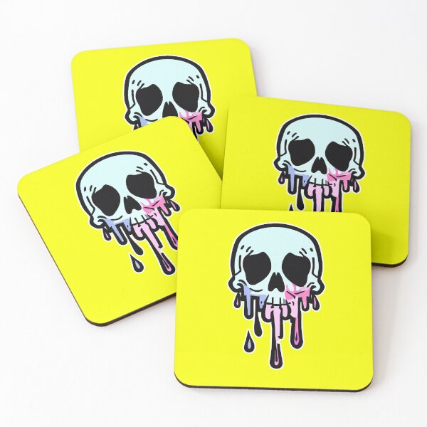 Item preview, skull Drippy Melting Skull  drippy Sticker lightning smiley face Sticker designed and sold by Koolzilla.