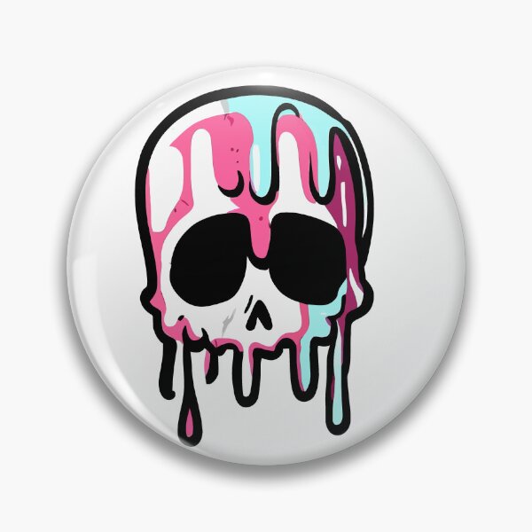 Artikelvorschau, Schädel Drippy Melting Skull Drippy Aufkleber Blitz Smiley Gesicht Aufkleber entworfen und verkauft von Koolzilla.