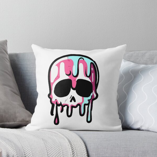 Item preview, skull Drippy Melting Skull  drippy Sticker lightning smiley face Sticker designed and sold by Koolzilla.