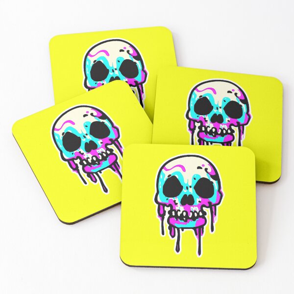 Item preview, skull Drippy Melting Skull  drippy Sticker lightning smiley face Sticker designed and sold by Koolzilla.