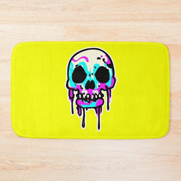 Item preview, skull Drippy Melting Skull  drippy Sticker lightning smiley face Sticker designed and sold by Koolzilla.