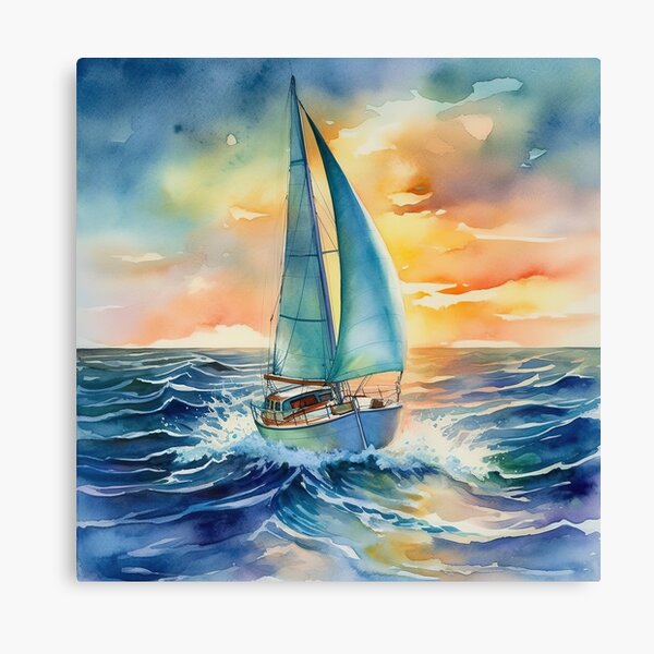 Item preview, Boat at sea designed and sold by OrangeCatDesign.