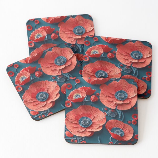 Item preview, Quilled paper poppies designed and sold by GracefulGems.