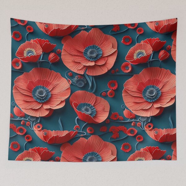 Item preview, Quilled paper poppies designed and sold by GracefulGems.