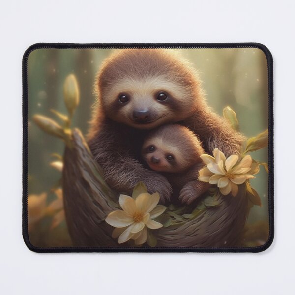 Item preview, Sloth Mom and Baby - Cute Sloth - Cute Baby Animals  designed and sold by baby-animal-art.