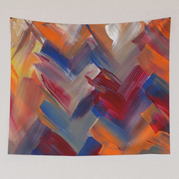 Item preview, Orange blue acrylic oil painting texture designed and sold by MTShoppingLine.