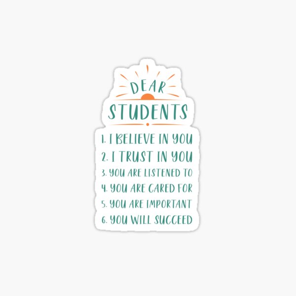 dear students loving teacher sign sticker by mentdesigns redbubble