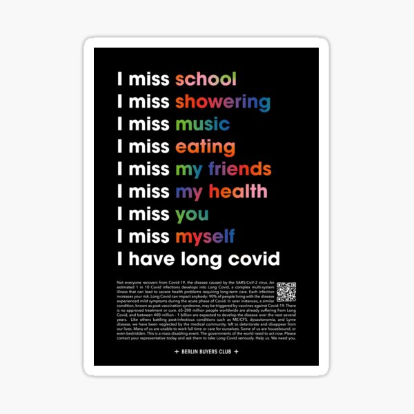 I miss myself, I have long covid Sticker