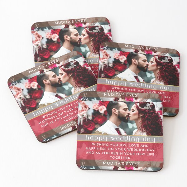 Item preview,   Romantic " Wishing you joy, love and happiness"  Wedding Day & Proposal Couple Sticker designed and sold by MuditasEyes.