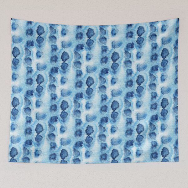 Item preview, Seamless tie-dye pattern of indigo color on white silk.  Shibori dyeing. designed and sold by lamarmarina.