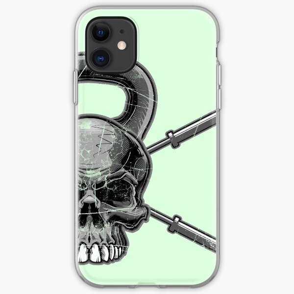 Kettlebell Crossed Barbells (washed out) iPhone Soft Case