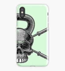 Kettlebell Crossed Barbells (washed out) iPhone Case