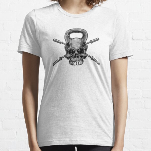 Kettlebell Crossed Barbells (ausgewaschen) Essential T-Shirt