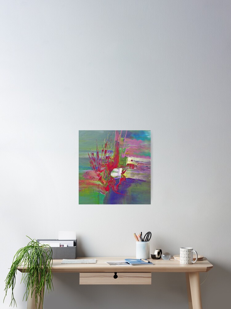 Aperçu 2 sur 3. Poster avec l'œuvre Envol d'ibis sur Marajo créée et vendue par ElioraBousquet.
