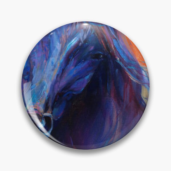 Item preview, Original abstract oil painting of a beautiful blue horse.Modern Impressionism designed and sold by MTShoppingLine.