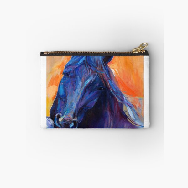 Item preview, Original abstract oil painting of a beautiful blue horse.Modern Impressionism designed and sold by MTShoppingLine.