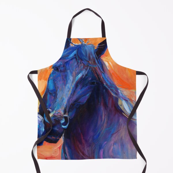 Item preview, Original abstract oil painting of a beautiful blue horse.Modern Impressionism designed and sold by MTShoppingLine.