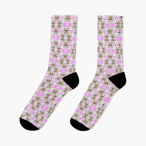Item preview, Cute Pink White Dog Pattern designed and sold by artbibun.