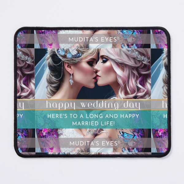 Item preview, Romantic "Here is to a long happy married life" Wedding Day Wishes & Proposal Couple Sticker designed and sold by MuditasEyes.
