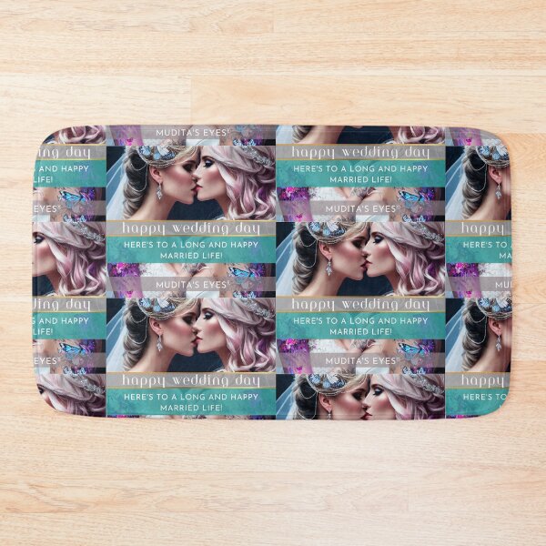 Item preview,   Romantic "Here is to a long happy married life"  Wedding Day Wishes & Proposal Couple Sticker designed and sold by MuditasEyes.