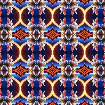 Artwork thumbnail, Cute Rabbit Pattern by artbibun