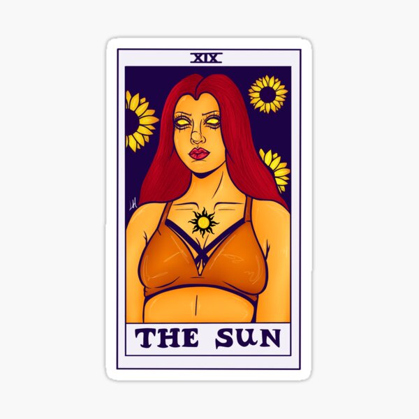 The sun tarot Sticker for Sale by CoffinKeyArt