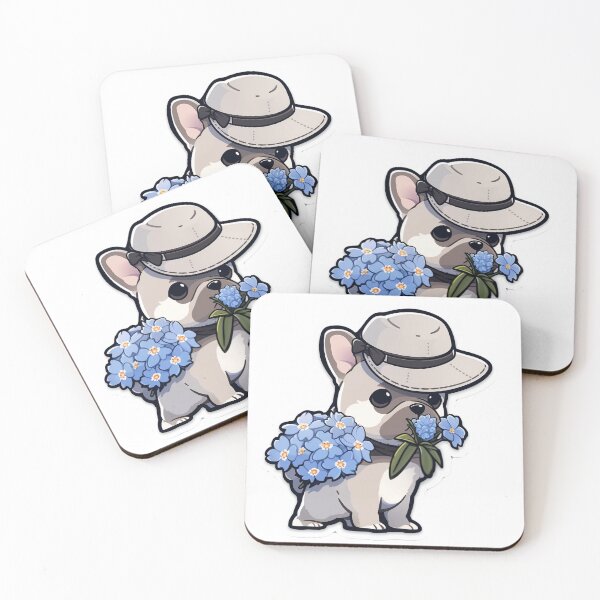 Item preview, Curious French Bulldog Sniffing Flower - Stylish Sticker designed and sold by PaintbrushPlace.