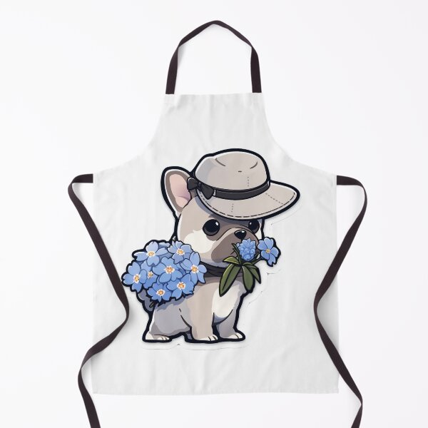 Item preview, Curious French Bulldog Sniffing Flower - Stylish Sticker designed and sold by PaintbrushPlace.