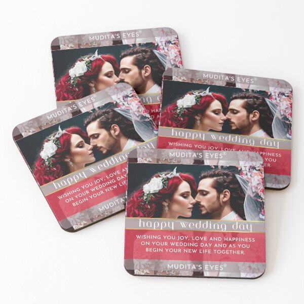 Item preview, Romantic "Wishing you joy, love and happiness"  Wedding Day Wishes & Proposal Couple Sticker designed and sold by MuditasEyes.