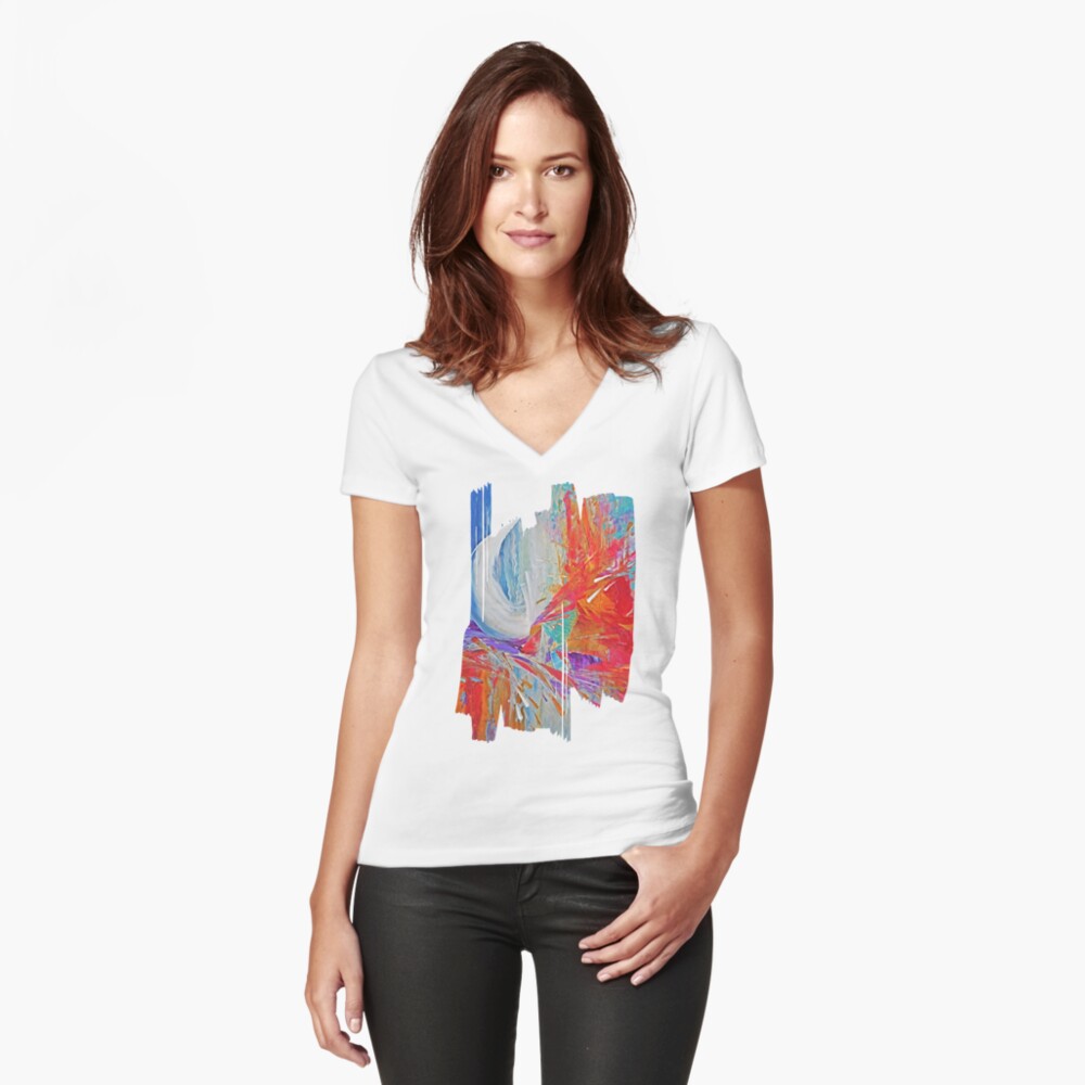 Aperçu de l'œuvre T-shirt moulant col V créée et vendue par ElioraBousquet.