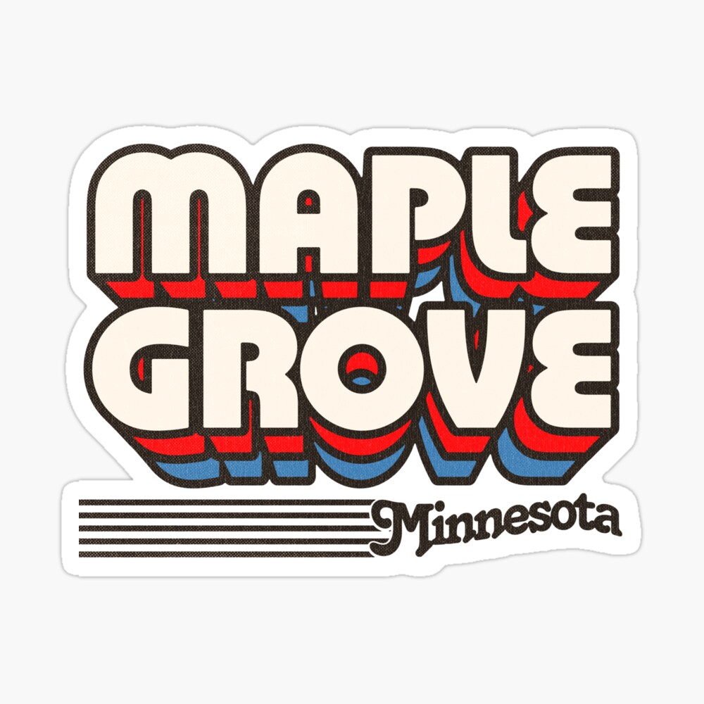 Maple Grove, Minnesota | Retro Stripes Sticker