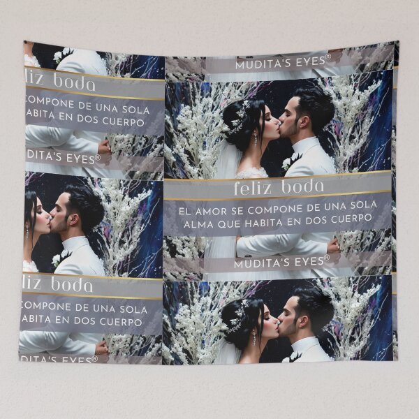 Item preview,  Romántico "El amor se compone de una sola alma" Día de la Boda Deseos y Propuesta Pareja Sticker designed and sold by MuditasEyes.