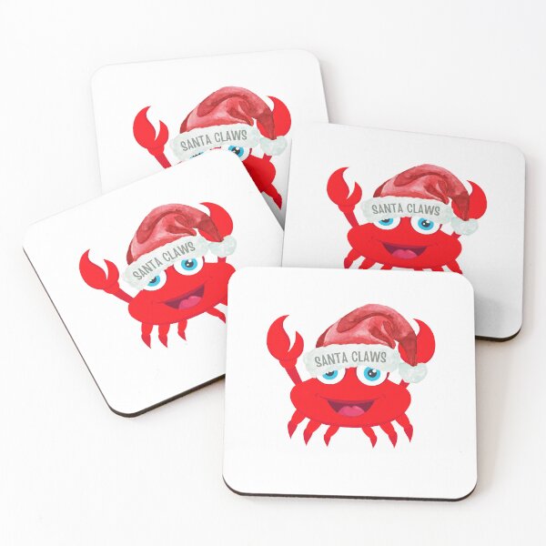 Item preview, Cute Crab Cartoon Red Crabby Crab Deep Sea Creature “Santa Claws”, Cute Crab Puns designed and sold by haRexia.