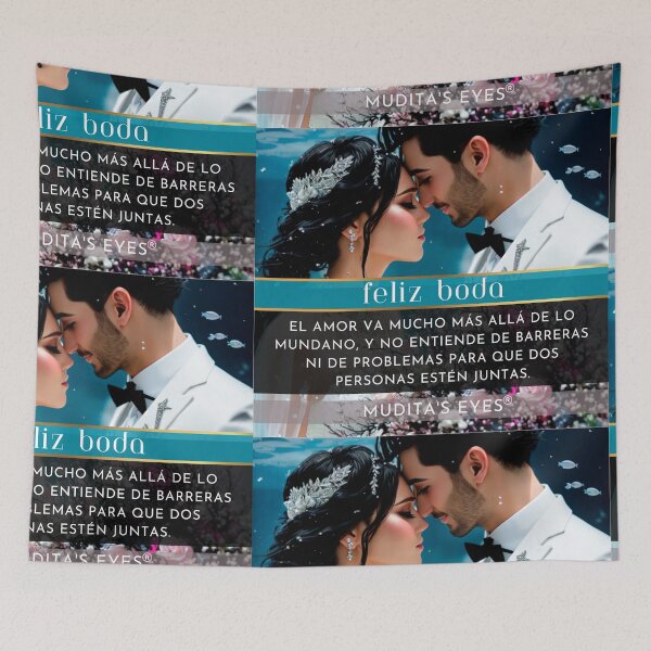 Item preview,   Romántico "El amor va mucho mas alla" Día de la Boda Deseos y Propuesta Pareja Sticker designed and sold by MuditasEyes.