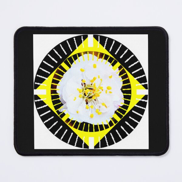 Item preview,  White Plum flower surrounded byBlack and yellow colors by Iritof designed and sold by iritof.