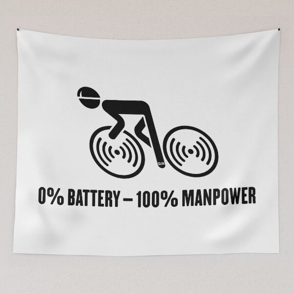 Item preview, 0% Battery – 100% Manpower (Bicycle / Road Bike / Black) designed and sold by MrFaulbaum.