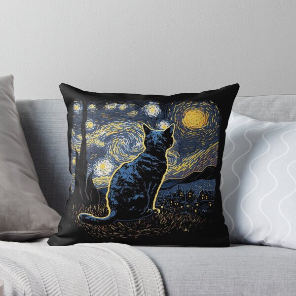 Item preview, Starry Night Inspired Cat Gifts Funny Cat designed and sold by KsuAnn.