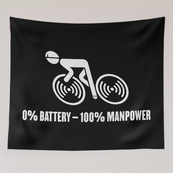 Item preview, 0% Battery – 100% Manpower (Bicycle / Road Bike / White) designed and sold by MrFaulbaum.