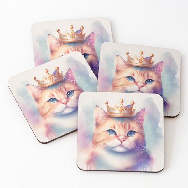 Item preview, Cute cat king watercolor generative ai designed and sold by juoctaviniarts.