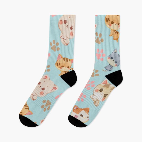 Item preview, wattercolor cats pattern designed and sold by FalconFeatherDn.