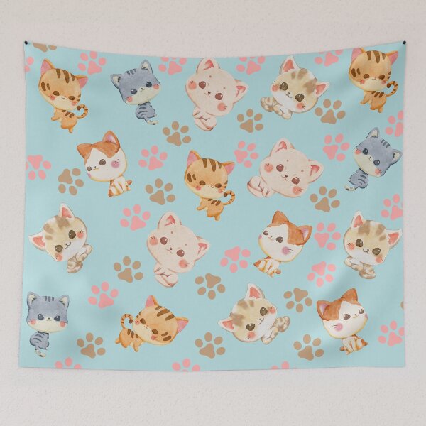 Item preview, wattercolor cats pattern designed and sold by FalconFeatherDn.